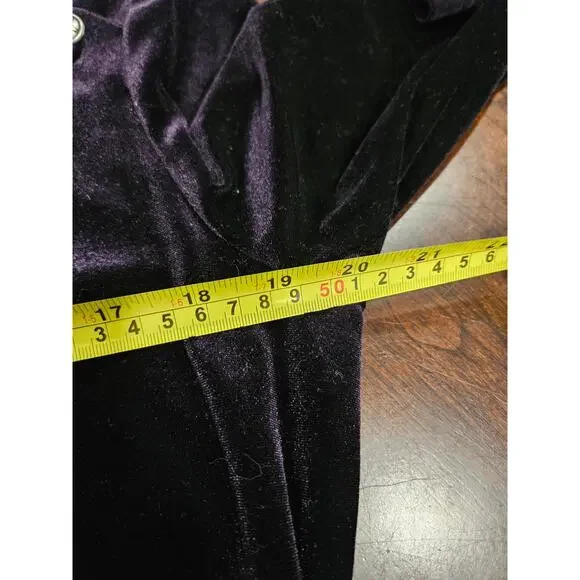 Coldwater Creek Velvet Deep Purple Long Sleeve Maxi Dress Plus Size L - Picture 4 of 5